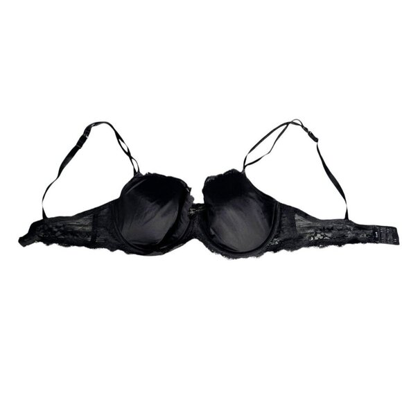 Chantelle Woman's Sz 38DD Black Rive Gauche Bra Underwire Double Straps Sexy - Picture 10 of 11